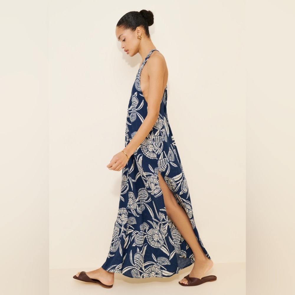 Anthropologie Celandine Plunge Linen Maxi Dress Coverup NWOT - Picture 3 of 15
